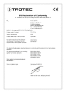 Izjava o skladnosti Infrardečega termometra TP10 (INT)