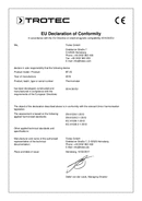 Izjava o skladnosti vbodnega termometra BT20 (INT)